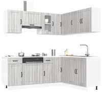 vidaXL H&auml;ngeschrank vidaXL 11-tlg. K&uuml;chenschrank-Set Lucca Grau Sonoma