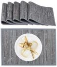 relaxdays Platzset Tischset 6er Set Bambus, (6-St., 6 Tischmatten), grau