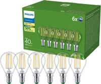 Philips LED-Leuchtmittel Ultraeffiziente E14, 6er-Pack, 100W, Warmwei&szlig;, E14, 6...