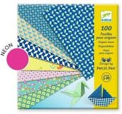 DJECO Kreativset Origami Papier 100 Blatt 20x20 cm, bunte Muster, ab 5 Jahren