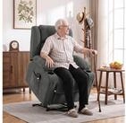 HOMCOM Relaxsessel Aufstehsessel mit Massage und Heizung, Dual-Motor, Dunkelgrau