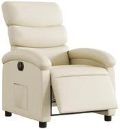 vidaXL Sessel Relaxsessel Elektrisch Creme Kunstleder (1-St)