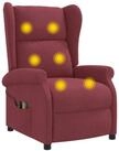 vidaXL Massagesessel Wing Back elektrischer Massagesessel Weinrot Stoff (1-St)