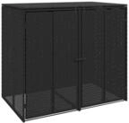 vidaXL M&uuml;lltonnenbox, M&uuml;lltonnenbox 2 pcs Schwarz 65 x 80 x 115 cm Polyethylen