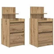 vidaXL Nachttisch NA Nachttische mit 2 Schubladen2er Set Artisan-Eiche 38x34x80...
