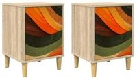 vidaXL Nachttisch Nachttisch BONN 2 stk. Sonoma-Eiche 36 x 33 x 50 cm (2-St)