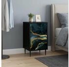 vidaXL Nachtkommode vidaXL Nachttisch WIJHE Schwarz Eichen-Optik 36 x 33 x 61 cm