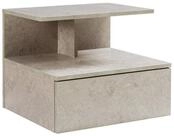 en.casa Wandboard, &raquo;Amberg&laquo; Nachttisch h&auml;ngend 40x35x31 cm Betonoptik, hell