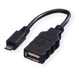 ROLINE USB 2.0 Kabel, USB 2.0 Typ Micro B - Typ A BU, OTG USB-Kabel, USB 2.0 Typ