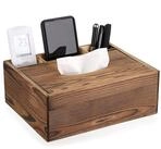 LuxusKollektion Papiertuchbox Holz Taschentuchbox mit 3 F&auml;chern Gro&szlig; Braun