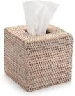 LuxusKollektion Papiertuchbox Kosmetikt&uuml;cherbox Rattan Wei&szlig; Eckig