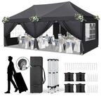 LuxusKollektion Partyzelt Party-Pavillon 3x6m h&ouml;henverstellbar dunkelgrau