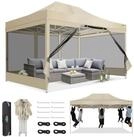 LuxusKollektion Faltpavillon Faltpavillon 3x4,5m Khaki Moskitonetz