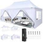 LuxusKollektion Faltpavillon Faltpavillon 3x6m Wasserdicht 6 Seitenw&auml;nde Weiss