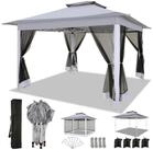 LuxusKollektion Faltpavillon Pavillon 3x3 Wasserdicht Grau