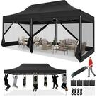 LuxusKollektion Faltpavillon Faltpavillon 3x6m Schwarz Wasserdicht Stabil