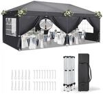 LuxusKollektion Faltpavillon Faltpavillon 3x6m Dunkelgrau 6 Seitenteile