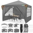LuxusKollektion Faltpavillon Pavillon 3x3m Tiefgrau wasserdicht stabil mit 4