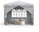 LuxusKollektion Partyzelt Partyzelt 3x3m Grau mit Fenstern