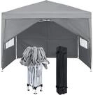 LuxusKollektion Faltpavillon Faltpavillon 2,5x2,5m Grau mit Seitenteilen