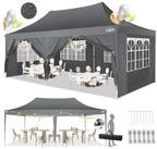 LuxusKollektion Faltpavillon Faltpavillon 3x6m Grau Spitzdach