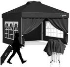 LuxusKollektion Faltpavillon Faltpavillon 3x3m Schwarz Wasserdicht