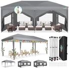 LuxusKollektion Faltpavillon Faltpavillon 3x6m Grau mit 6 Seitenteilen