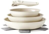 LuxusKollektion Pfannen-Set Pfannenset Keramik 6-teilig Beige