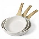 LuxusKollektion Bratpfanne Bratpfanne Granit Antihaft 24/26/28cm Induktion Wei&szlig;