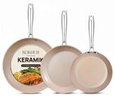 LuxusKollektion Pfannen-Set Pfannenset 3-tlg Keramik Antihaft 20/24/28cm