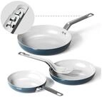 LuxusKollektion Pfannen-Set Keramik Bratpfannen Set 3-tlg Dunkelblau
