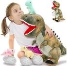 LuxusKollektion Kuscheltier Pl&uuml;schtier Dinosaurier 60cm XXL 3 Babys Bauch...