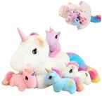 LuxusKollektion Kuscheltier Pl&uuml;schkissen Einhorn mit 4 Babyeinh&ouml;rnern Fl&uuml;geln