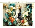 CALVENDO Puzzle CALVENDO Puzzle Samtpfote auf Samtbl&uuml;ten, 2000 Teile...