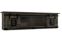 Massivmoebel24 Wandregal RAILWAY Mango Massivholz grau, 1-tlg., Mango 130x25x35