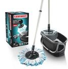 Leifheit Bodenwischer-Set CLEAN TWIST Disc Mop Ergo Black, (4-St), Auswringen im