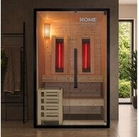 HOME DELUXE Sauna Kombisauna - EVEREST, BxTxH: 120 x 120 x 190 cm, 44 mm,...