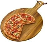 relaxdays Pizzaschneidebrett Pizzabrett &oslash; 28 cm, Holz, (1-St)