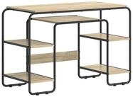 vidaXL Schreibtisch 1135 x 52 x 755 cm Schreibtisch mit Stauraum Sonoma-Eiche