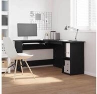 vidaXL Eckschreibtisch, Eck-Schreibtisch Schwarz Eichen-Optik 120 x 140 x 75 cm