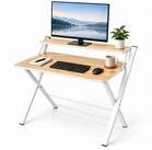 relaxdays Klapptisch Klappbarer Schreibtisch Monitoraufsatz, wei&szlig;