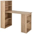 COSTWAY Schreibtisch, mit B&uuml;cherregal & 6 Regalen, bis 91kg, 122x56x122cm