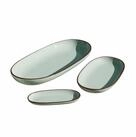 Mirabeau Geschirr-Set Servierplatte 3er Set Biarr&eacute; t&uuml;rkis, Steinzeug