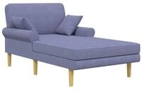 vidaXL Chaiselongue Chaiselongue Jeans blau Stoff, 1 Teile