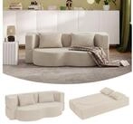 SoBuy Schlafsofa FST101, 2-Sitzer Sofa aus Cord, Klappsofa G&auml;stebett mit 2...