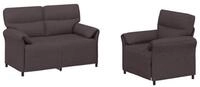 vidaXL Sofa Sofa Set 2 stk. Dunkelbraun Stoff, 2 Teile