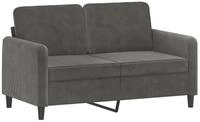 vidaXL Sofa 2-Sitzer-Sofa Dunkelgrau 120 cm Samt