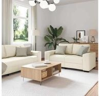 vidaXL Sofa vidaXL Sofa 3 stk. Beige Leinenmischgewebe