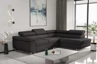 Fun M&ouml;bel Ecksofa Schlafsofa JADE Stoff Bouclestoff Ascot mit Ottomane Links...