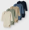 Name It Langarmbody NBNBODY f&uuml;r M&auml;dchen und Jungen mit Rippstruktur und...